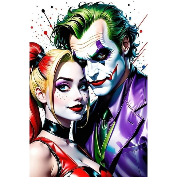 5D Diamond Painting  Harley Quinn  Joker  DC  Diamond Painting Numbers Kits  gift  Interior decoration  Cross-stitch kit  12x16 inch