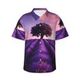 thumbnail image 1 of Balery Lavender Field Sunset Camisas hawaianas de manga corta para hombre, camisas playeras de corte holgado, camisas de vacaciones con botones,Large, 1 of 7