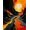 Red Orange Yellow Black, Pattern 2, variant on ODIKA Optical Illusion Abstract Molten Rift Motif Hallway Border Glowing Easy Care Kids Safe for Small Living Room, Playroom, Bedroom