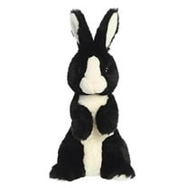 Aurora  14 in. Vibrant Spring Sitting Pretty Bunny Decorative Charm Endless Fun Stuffed Animal Plush Toy, Black