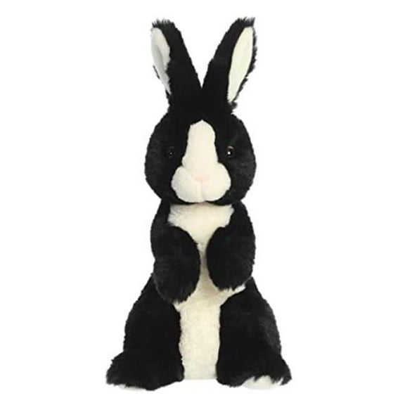 Aurora  14 in. Vibrant Spring Sitting Pretty Bunny Decorative Charm Endless Fun Stuffed Animal Plush Toy, Black
