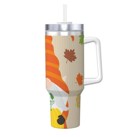 

Cauagu Hello Fall Gnomes 1 Print Stainless Steel Vacuum Insulated Tumbler 40oz Water Bottle with Handle & Flip Straw Reusable Travel Coffee Mug for Women & Men