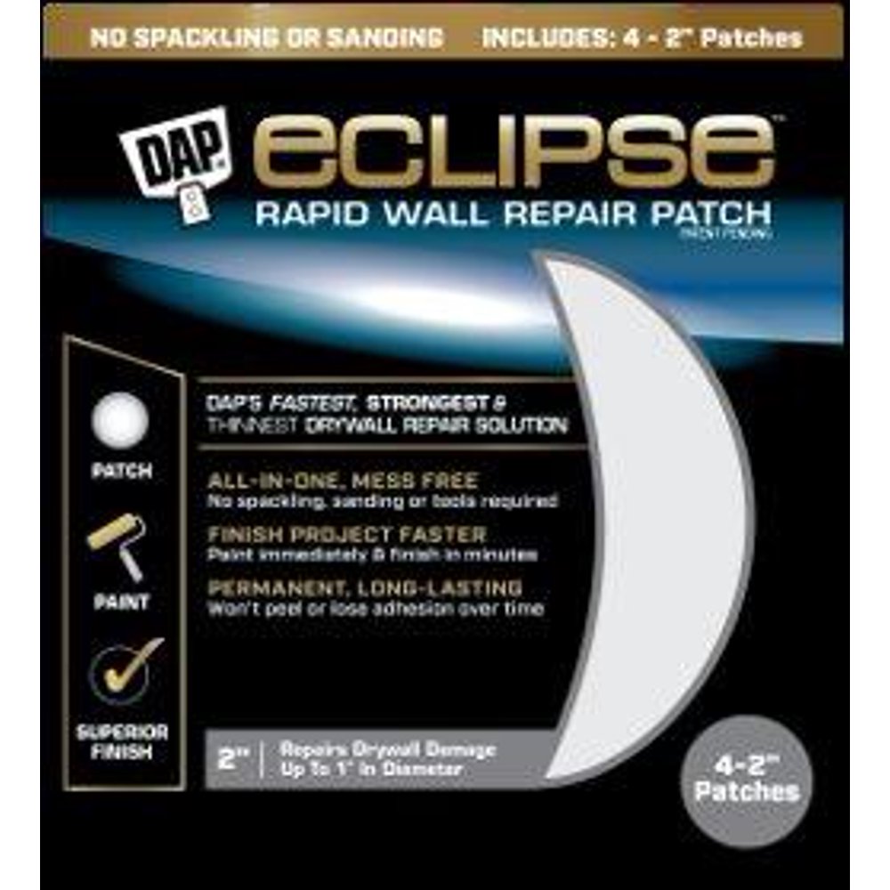 DAP Eclipse Rapid Wall Repair Patch, 2 Inch, 6 Pack