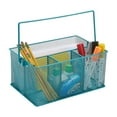 thumbnail image 3 of Mind Reader Utensil Holder, Silverware Organizer, Caddy, Metal, 7"L x 7"W x 5"H, Turquoise, 3 of 8