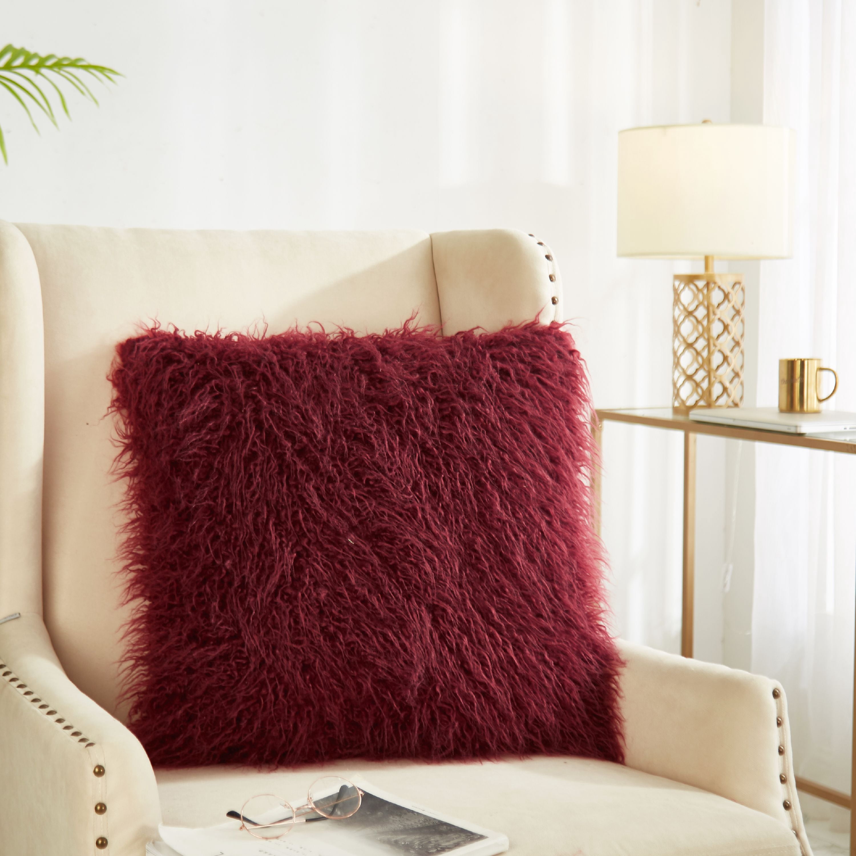 Better Homes & Gardens 22" x 2" Glam Red Polyester Decorative Pillow