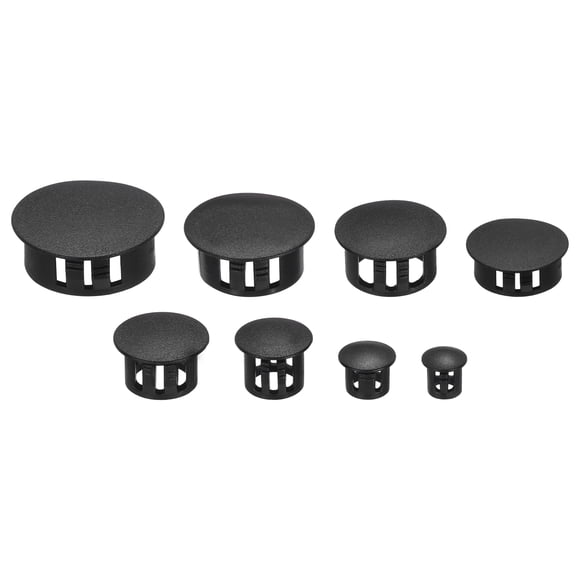Unique Bargains 255pcs 8 Sizes Plastic Hole Plugs, Black Screw Caps Cover Locking (1/4" 5/16" 3/8" 1/2" 5/8" 3/4" 7/8" 1")