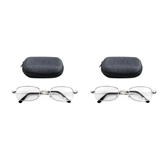 Seitruly Gafas de lectura plegables portátiles calientes Unisex mujeres hombres marco de Metal ovalado presbicia lupa gafas con estuche Type2 NO2 Seitruly CBP028209
