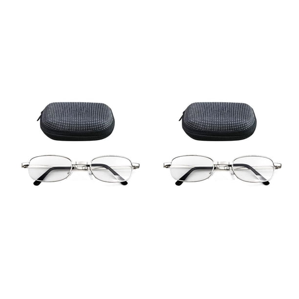 Soidarity Gafas de lectura plegables portátiles calientes Unisex mujeres hombres marco de Metal ovalado presbicia lupa gafas con estuche Type4 NO4 Soidarity CBP028215