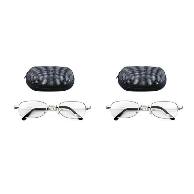 Seitruly Gafas de lectura plegables portátiles calientes Unisex mujeres hombres marco de Metal ovalado presbicia lupa gafas con estuche Type2 NO2 Seitruly CBP028209