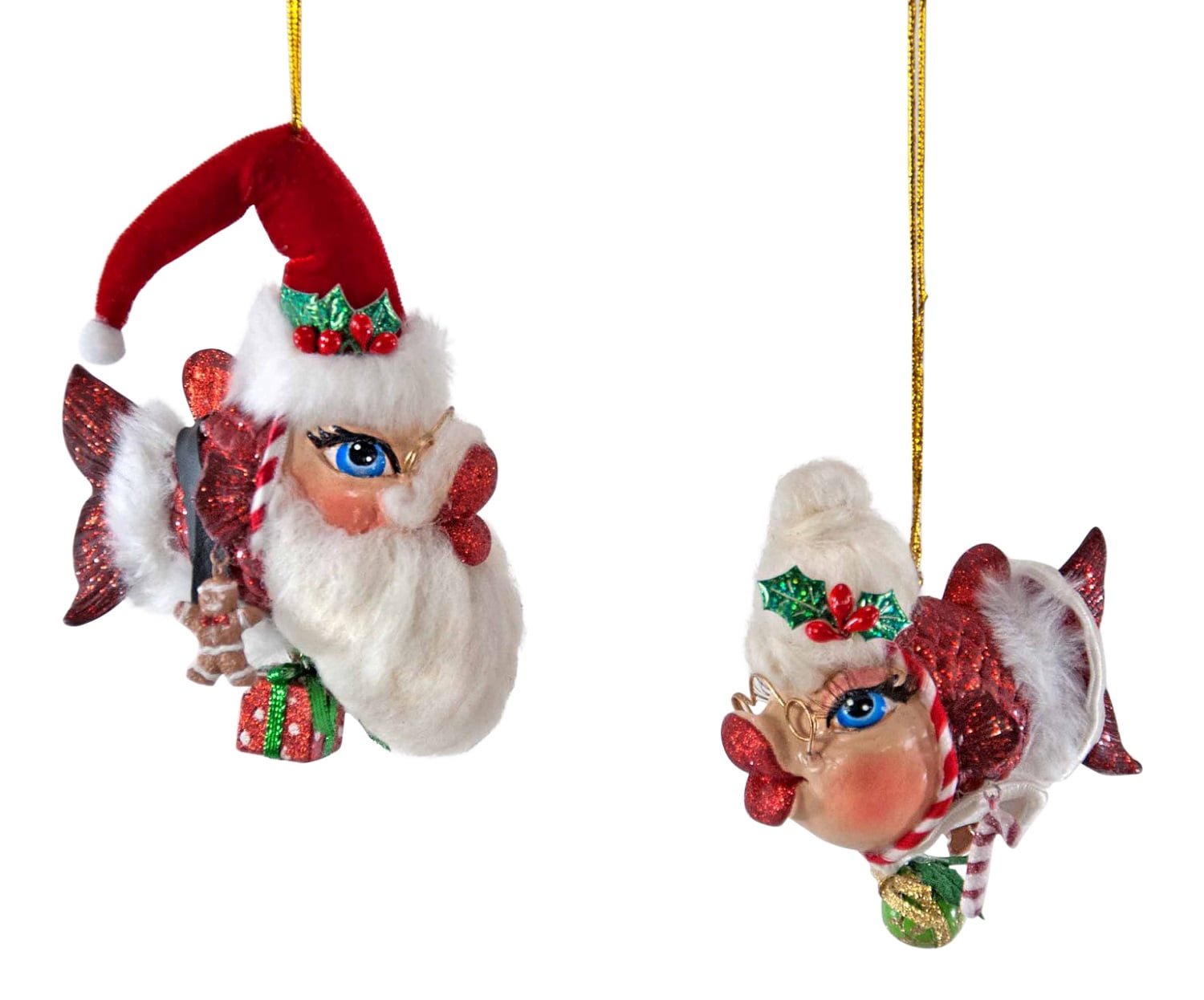 Katherine's Collection Mr Mrs Claus Kissing Fish Christmas Holiday