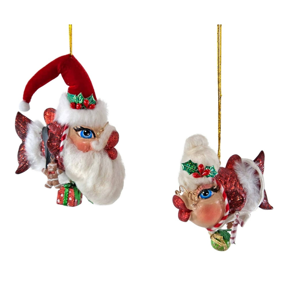 Katherine's Collection Mr Mrs Claus Kissing Fish Christmas Holiday