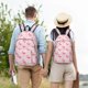 thumbnail image 4 of Disketp Cute Flamingo with Heart print Canvas Backpack Lightweight Travel Daypack Student Rucksack Laptop Backpack-Medium, 4 of 5