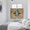 thumbnail image 3 of Vintage Geometric Kitchen Curtains Window Panels, Green Brown Abstract Plaid Checkered Insulated Window Treatment Curtain, Grommet Curtains for Bedroom/Living Room/Bathroom, 2 Piece 52"Wx72"L, 3 of 8
