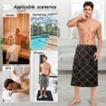 thumbnail image 7 of Mens Shower Wrap Adjustable Bath Wrap Towel Body Towels for Gym Shower Sauna Spa Elegant Grid Lines 60x28, 7 of 7