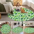 thumbnail image 5 of St. Patrick's Day Round Area Rug 6Ft Washable Circle Rugs for Bathroom Office, Spring Green Lucky Irish Clovers Non-Slip Carpet Floor Mats Indoor Outdoor Carpet Runner Aesthetic Home Decor, 5 of 8