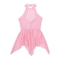 thumbnail image 4 of CHICTRY Girls Sequins Ballet Leotard Irregular Hem Cutout Back Ballet Tutu Dress Figure Ice Skating Outfit A Pink 10, 4 of 7