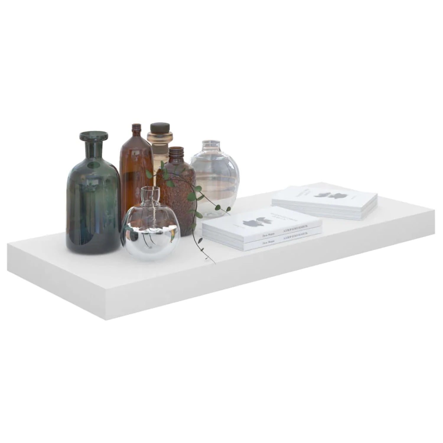 vidaXL Wall Shelf High Gloss White Honeycomb MDF, Metal Small