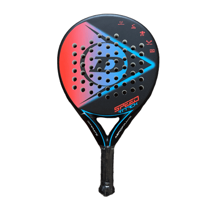 Dunlop Sports 2022 Speed Attack Padel Racket, Black/Red/Blue