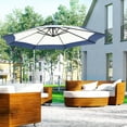 thumbnail image 2 of Outsunny 10' Cantilever Umbrella Offset Patio Umbrella w/ Cross Base, Blue, 2 of 8