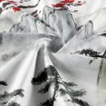 thumbnail image 3 of Japanese Shower Curtain for Bathroom,Cherry Blossom Red Sakura Floral Ink Painting Chinese Asian Themed Bathroom Decorations,Black White Red Flower Mountains Aesthetic Waterproof Fabric Bath Curtains, 3 of 3