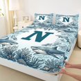 thumbnail image 4 of jejeloiu Cute Animal Shark Bed Sheets For Boy,Ocean Alphabet Print N Full Size Sheets,4-Piece,1 Flat Sheet, 1 Fitted Sheet and 2 Pillowcases, 4 of 6
