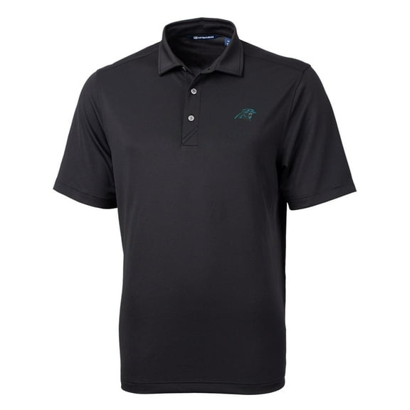 Men's Cutter & Buck Black Carolina Panthers Virtue Eco Pique Recycled Polo