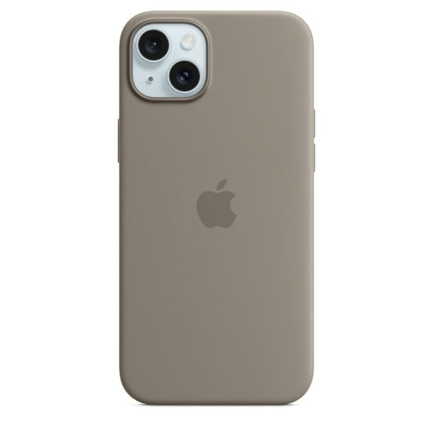 Funda para teléfono Apple iPhone 15 Plus de silicona con MagSafe, color arcilla