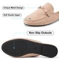 thumbnail image 3 of Decould sylf Womens Mules Flats Shoes Comfortable Suede Slip On Shoe Round Toe Dressy Casual Buckle Loafers, 3 of 6