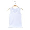 thumbnail image 4 of UACY Girl Cotton Sleeveless Shirt Strap Racerback Athletic Tank Top Toddler Summer Comfy Top Kid Girls Soft Yoga Casual Undershirt (White, 3-4 Years), 4 of 7