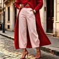 thumbnail image 4 of Shihyeh Women's Wide-Leg High-Waist Pants Front Seam Pocket Tailored Dressy, 4 of 6