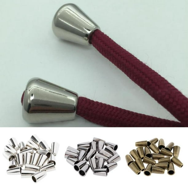 Metal Drawstring Cord Ends - Bell Shape, Shiny Silver – Maker's Fabric