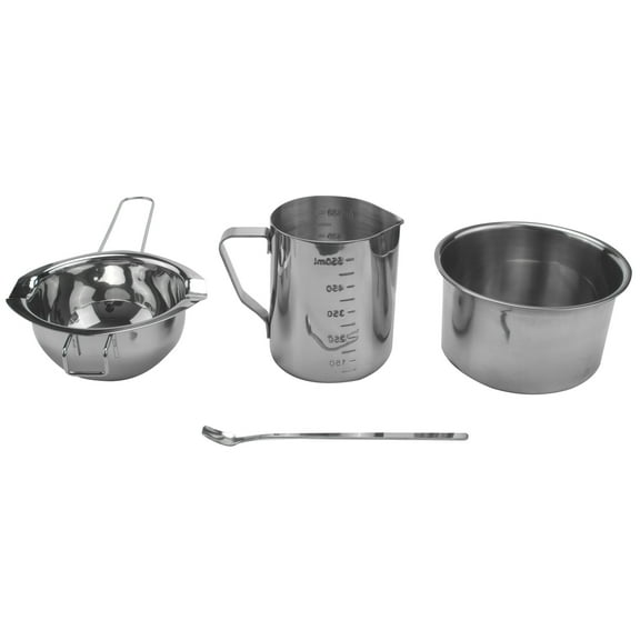 New Arrivals 4 Set Stainless Steel Double Boiler Long Handle Wax Melting Pot