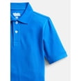 thumbnail image 3 of Wonder Nation Boys School Uniform Pique Polo Shirt with Short Sleeves, Size 4-18, 3 of 3