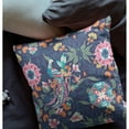 thumbnail image 3 of 28" X 28" Floral Blue And Pink Broadcloth Floral Throw Pillow, 3 of 5