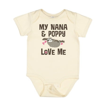 

Inktastic Nana and Poppy Love Me Sloth Girls Baby Bodysuit