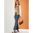 thumbnail image 4 of Chaqueta sin mangas Allegra K Estilo Anorak de Ante Sintético Caqui XL, 4 of 6