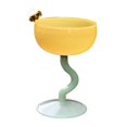 thumbnail image 1 of DOLITY Ice Cream Bowls Small Cute Milkshake Glass Goblet for Pudding Parfait Fruits Yellow Green Base, 1 of 6
