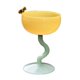 thumbnail image 1 of Vasos de vidrio con pie, coloridos y resistentes al calor. Lindos tazones pequeños para copas de helado. base verde amarillo, 1 of 6