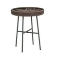 thumbnail image 5 of ABBLE Dark Brown Wicker Round End Table with Matte Black Metal Legs for Both Outdoor & Indoor Use, 5 of 7