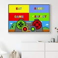 thumbnail image 3 of IDEA4WALL Framed Canvas Art Wall Decor Mario Video Arcade Playstation Console-Eat, Sleep, Game, Repeat Pop Culture Media Illustrations Pop Art Modern for Dorm Home Office - 24"x36", 3 of 4