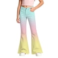 thumbnail image 2 of Kids Girls Gradient Flare Pants School Uniform Candy Color Dress Bottoms Flared Leggings Casual Stretchy Girls Trousers 15-16T, 2 of 4