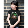 thumbnail image 2 of St. Patrick’s Day Smiley - Lucky Clover Emoji Design Youth's T-shirt, 2 of 4