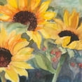 thumbnail image 2 of Lafrate, Sandra 20x20 Gold Ornate Wood Framed with Double Matting Museum Art Print Titled - Sunflowers in Watercolor II, 2 of 4