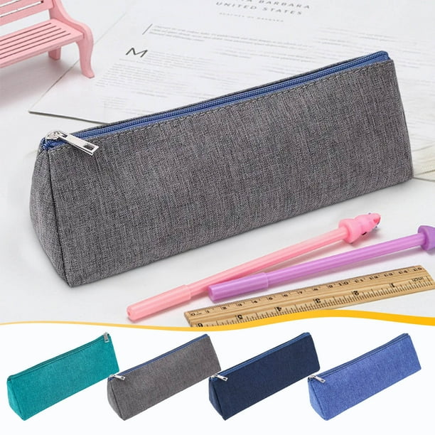 Estuche triangular de gran capacidad | Bolsa de papelería impermeable con cremallera de piel sintética | Organizador portátil multiusos para estudiantes de primaria | 1 paquete | Ligero y duradero