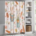 thumbnail image 6 of Pink Spring Easter Small Stall Shower Curtain, Waterproof Shower Curtains for Bathroom, Bunny Carrots Eggs Floral Botanical Washable Fabric Bath Curtain for Bathtub Decoration with Hooks 36x72 Inches, 6 of 9