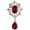 Red, variant on UDIYO Women's Luxury Rhinestone Alloy Brooch Pin Large Waterdrop Pendent Party Jewelry