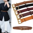 thumbnail image 2 of Retro Suede Belt Ladies Jeans Belt Women Fashion Dress Belt with Gold Buckle UK K4S1, 2 of 6