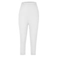 thumbnail image 4 of vigerkar Capri Leggings for Women Lace Trim Yoga Pants High Waisted Tummy Control Cropped Leggings Workout Compression Pant White, 3XL, 4 of 6