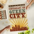 thumbnail image 4 of Lantern Press 1000 Piece Jigsaw Puzzle, Cincinnati, Ohio, Skyline and Sunburst Screenprint Style, 4 of 5