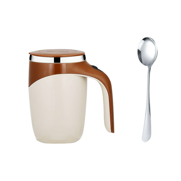 Boovnll Self Stirring Coffee Mug, 13oz Stainless Steel Insulated Automatic Magnetic Stirring Coffee Mug with Scoop, Battery Power Double Wall for Office, Home Travel Cocoa, Milk, Coffee Mug